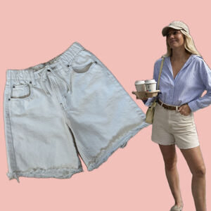 BDG Urban Outfitters Off-White Denim Shorts XS – Oversized Fit Drawstring